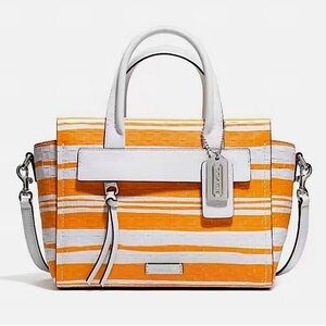 NEW- COACH Bleeker Riley woven leather crossbody handbag. 🧡🤍🧡